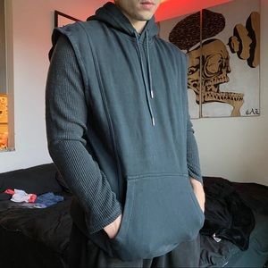 Urban Outfitters sleeveless grey hoodie